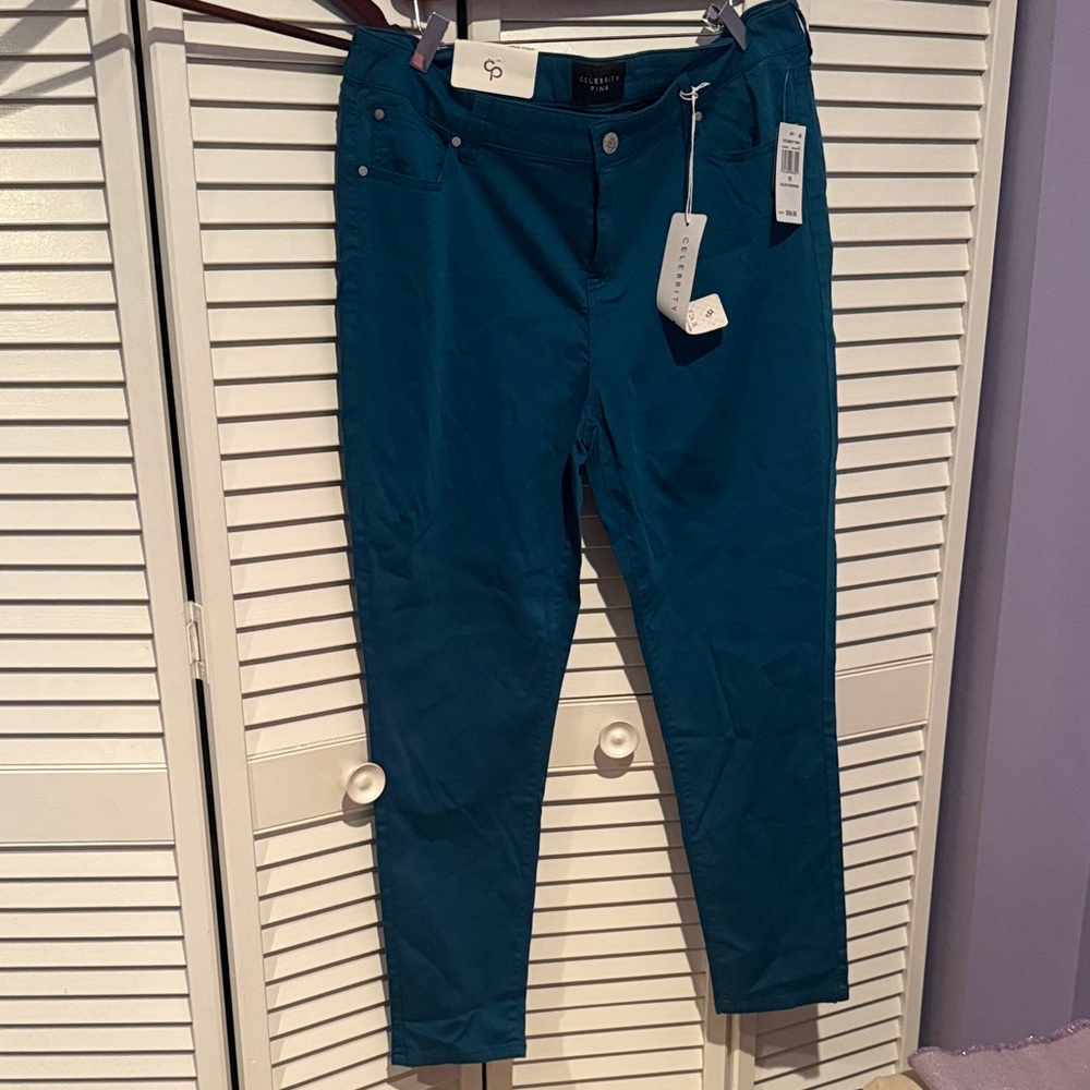 Celebrity Pink Women's Teal Ankle Jeans
